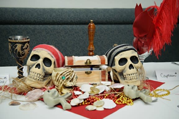 Caption: Skulls and pirate treasure galore