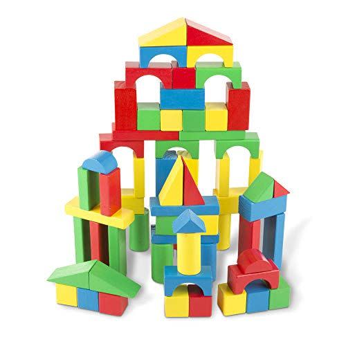 <p><strong>Melissa & Doug</strong></p><p>amazon.com</p><p><strong>$17.99</strong></p><p><a href="https://www.amazon.com/dp/B000068CKY?tag=syn-yahoo-20&ascsubtag=%5Bartid%7C10055.g.33491418%5Bsrc%7Cyahoo-us" rel="nofollow noopener" target="_blank" data-ylk="slk:Shop Now;elm:context_link;itc:0;sec:content-canvas" class="link ">Shop Now</a></p><p>When they play with blocks, kids work on their fine motor coordination, and practice the earliest of STEM skills. They also set up worlds for their own imaginative play. <em>Ages 3+</em></p>