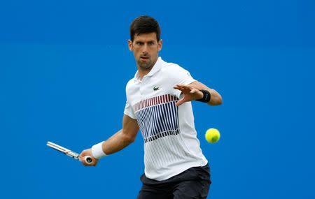 Tennis - WTA Premier - Aegon International - Devonshire Park Lawn Tennis Club, Eastbourne, Britain - June 27, 2017 Serbia's Novak Djokovic in action during his second round match against Canada's Vasek Pospisil Action Images via Reuters/Matthew Childs