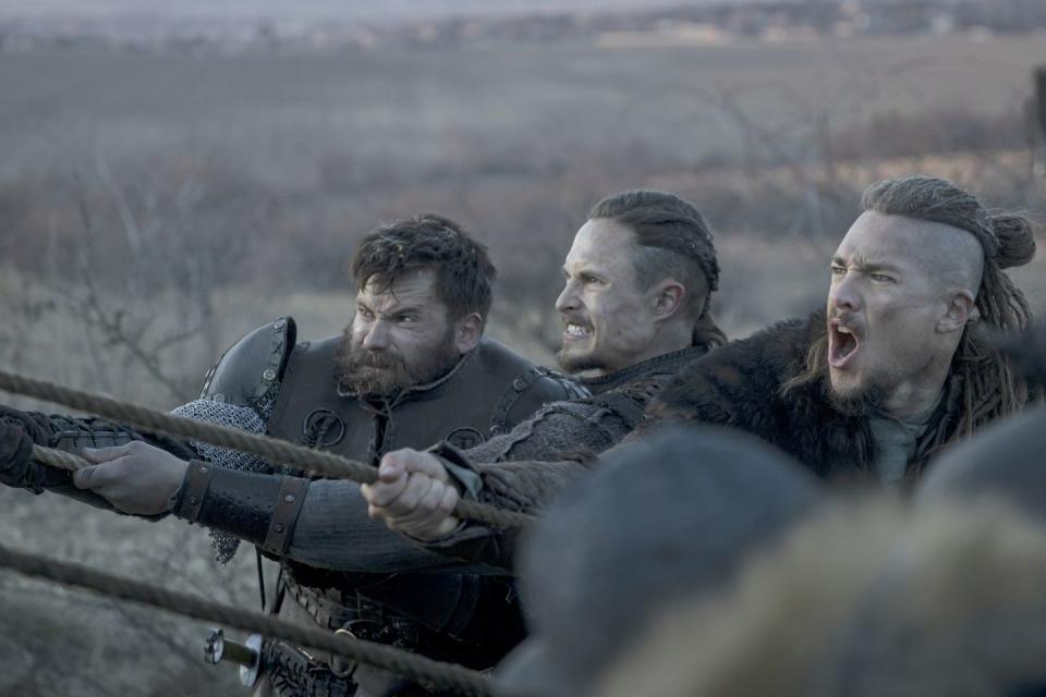 mark rowley , arnas fedaravicius and alexander dreymon, seven kings must die