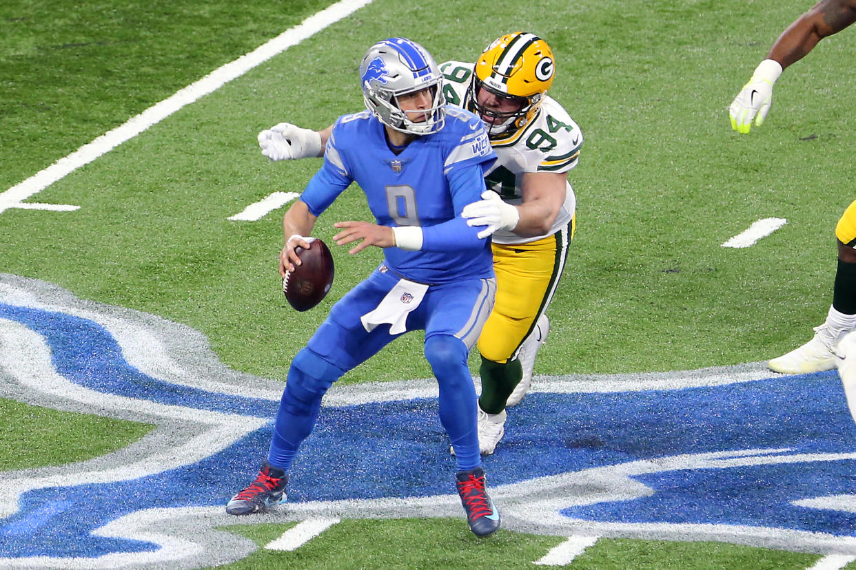 No matter what he did in Detroit, Matthew Stafford always heard footsteps. (Amy Lemus/NurPhoto via Getty Images)