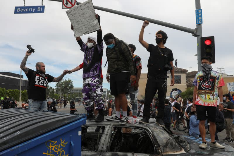 Protests against the death in Minneapolis police custody of George Floyd, in Los Angeles