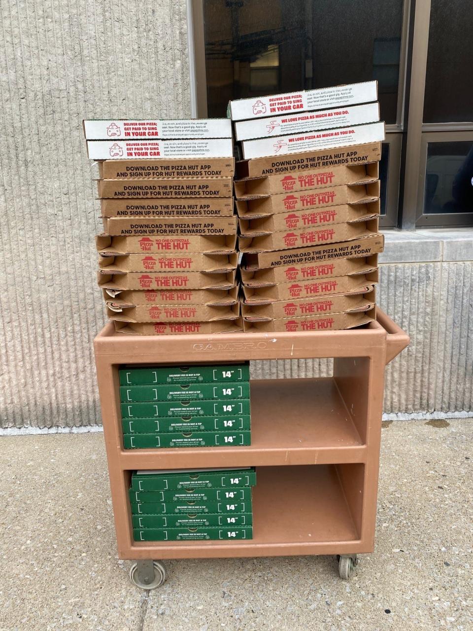 Pizza was provided to inmates for the evening meal after a gas leak at the Monroe County Correctional Center on Sept. 20, 2023.