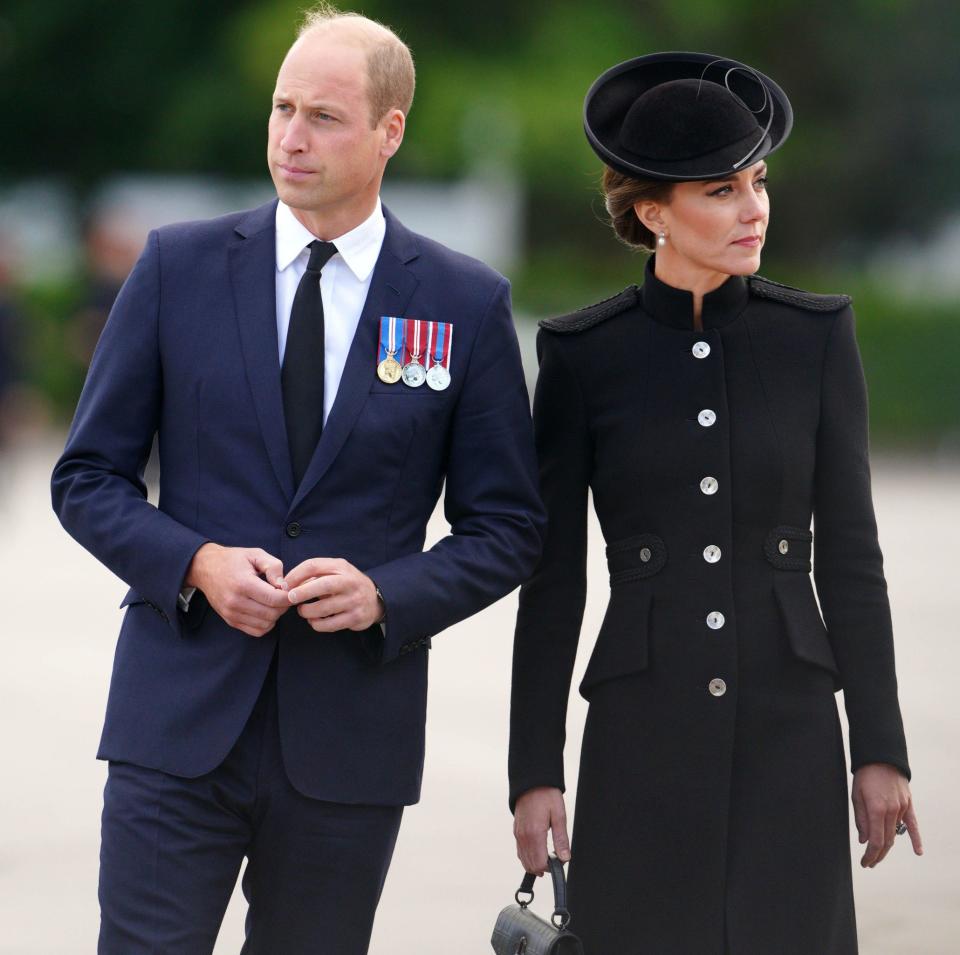 The Prince and Princess of Wales meeting Commonwealth troops deployed to take part in the funeral of Queen Elizabeth II