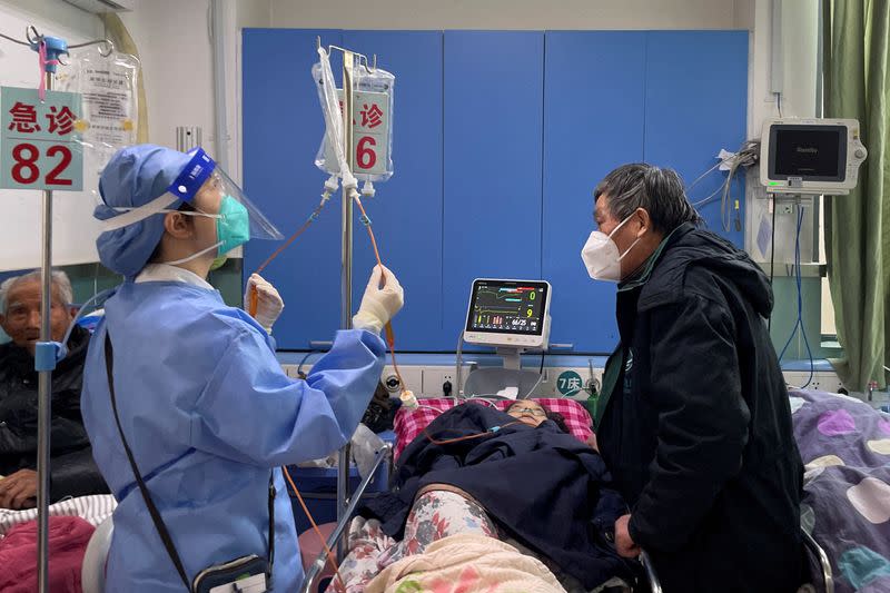 FILE PHOTO: View of a hospital during COVID-19 outbreak in Shanghai, China