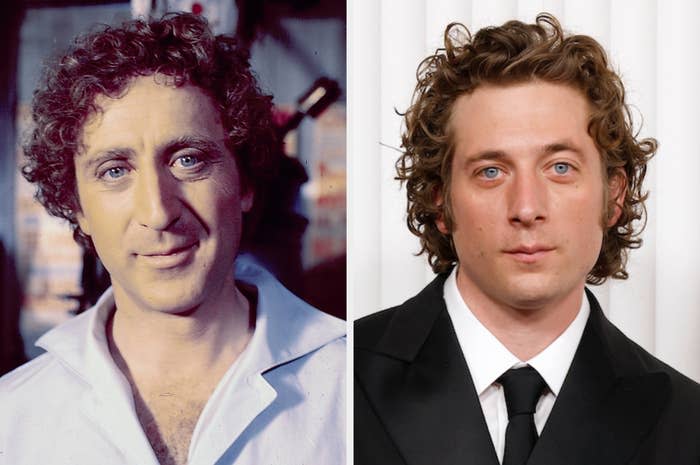 Side-by-side of Gene Wilder and Jeremy Allen White