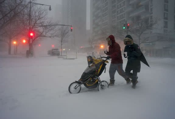 A winter scene in New York City  during a winter storm in Jan. 2016.