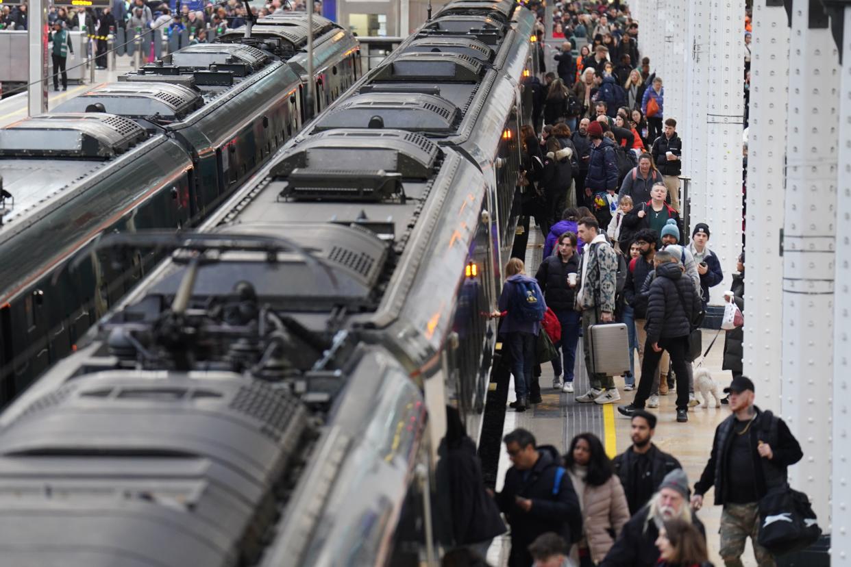 Passengers at Paddington station as rail services at the UK’s second busiest station were suspended (James ManningPA) (PA Wire)