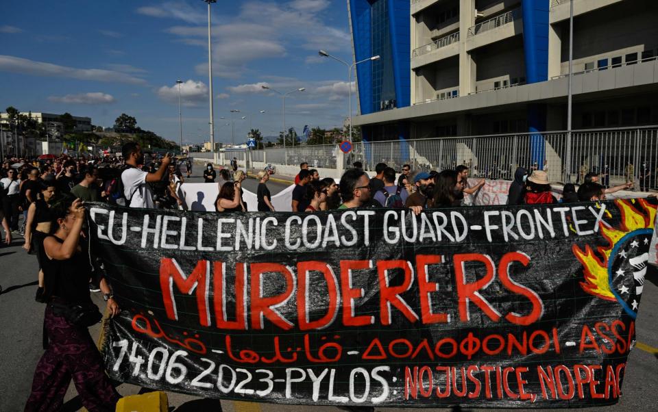 Protesters took to the streets in Greece last June after the a migrant ship capsized