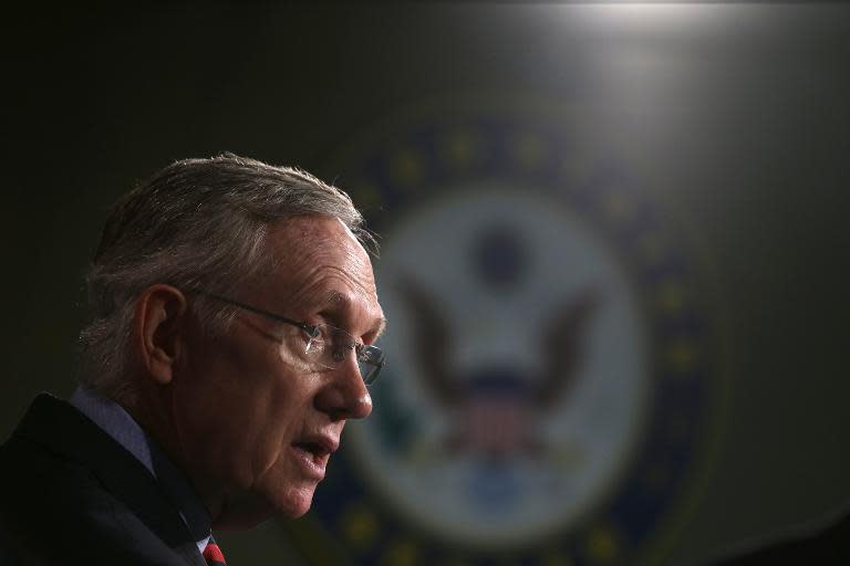 US Senate Majority Leader Senator Harry Reid during a news conference on September 12, 2013 in Washington, DC