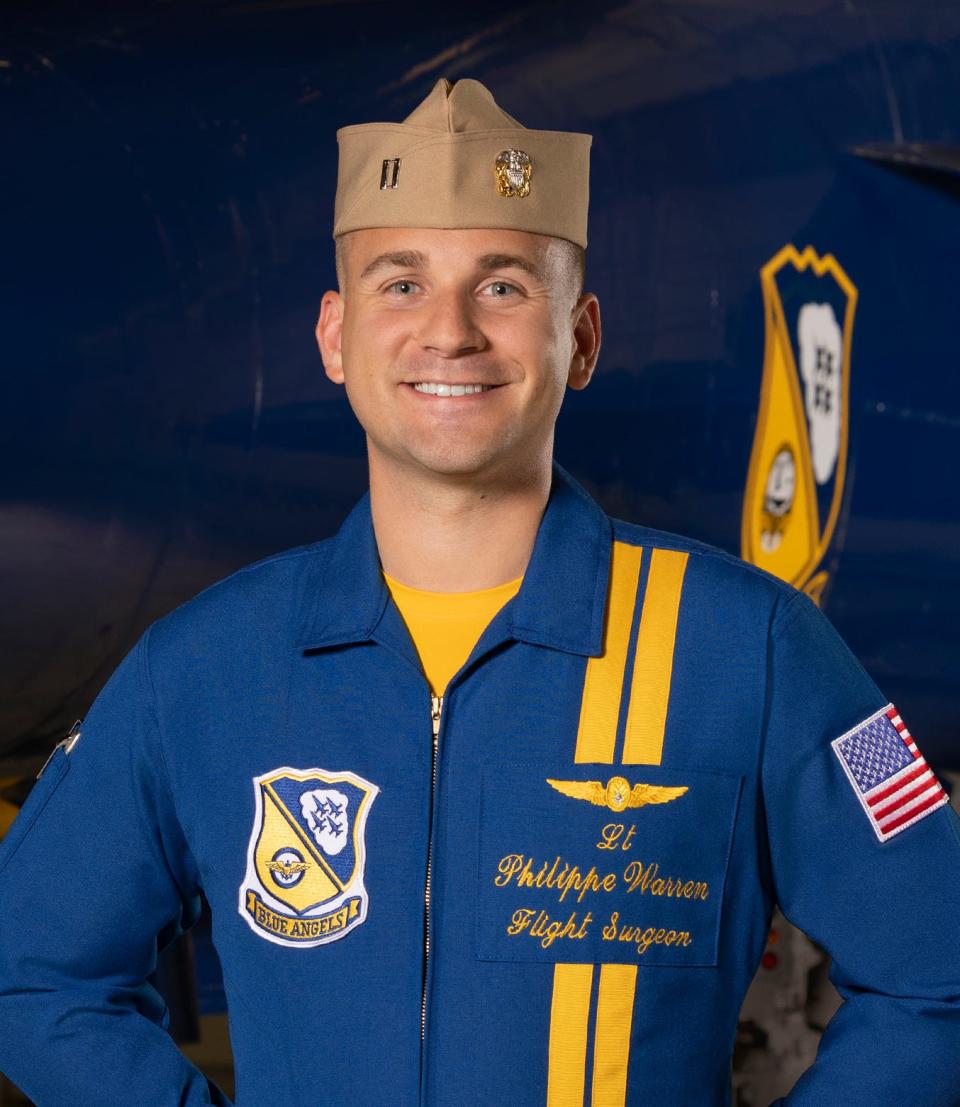 Lieutenant Philippe A. Warren is the flight surgeon for the 2023 Blue Angels team.