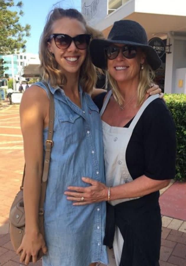 Daughter Morgan Kenny has given birth making mum Lisa Curry and former partner Grant Kenny officially grandparents. Source: Instagram/lisacurry