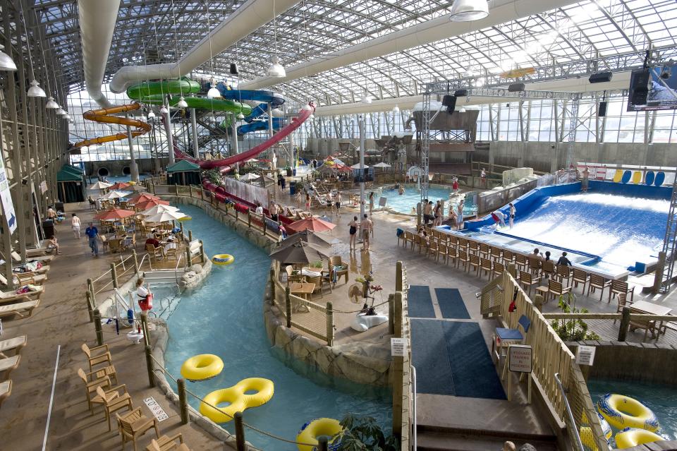 The Pump House Indoor Water Park at Jay Peak Resort is a humid oasis away from the cold ski conditions on Jay's mountains. The resort opened the water park to provide options for skiers and non-skiers.