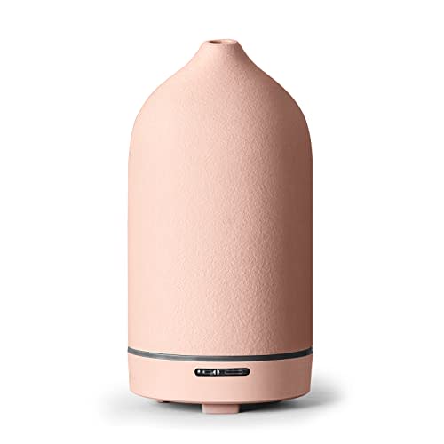 Wanlola Essential Oil Diffuser for Home,120ml Handcrafted Ceramic Diffuser,Ultrasonic Cool Mist Aromatherapy Diffuser for Living Room(Pink)