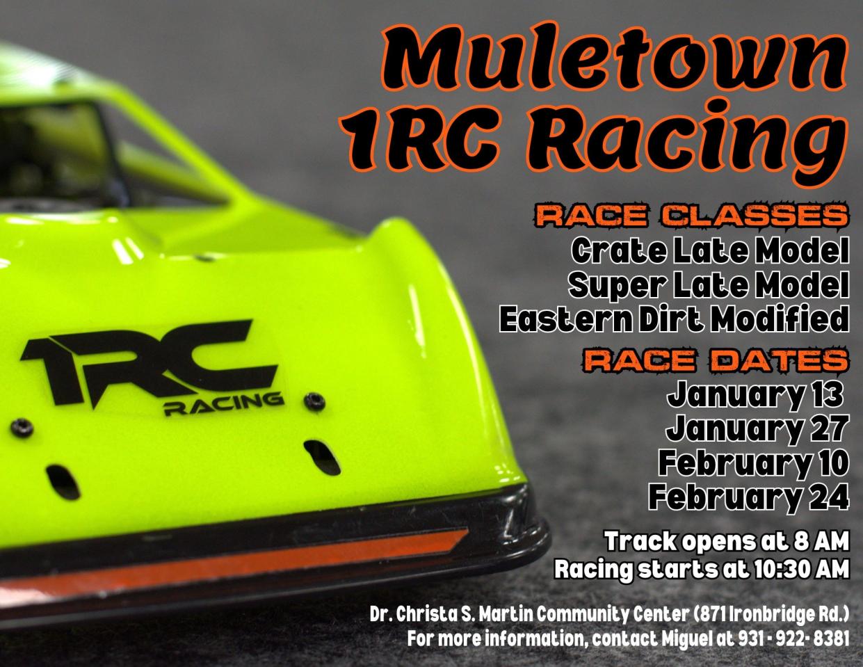 Race with RC cars at Fairview Park's Christa S. Martin Community Center starting at 10:30 a.m. Saturday.