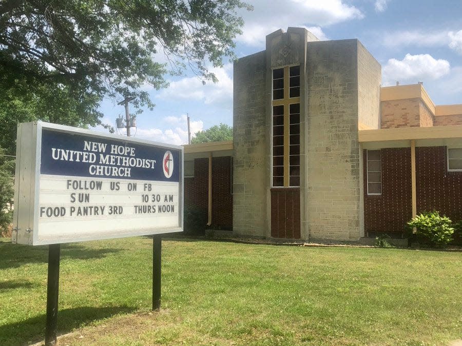 New Hope United Methodist Church, shown here at 2915 S.W. 8th Ave., is among 96 Kansas congregations disaffiliating from the United Methodist Church.