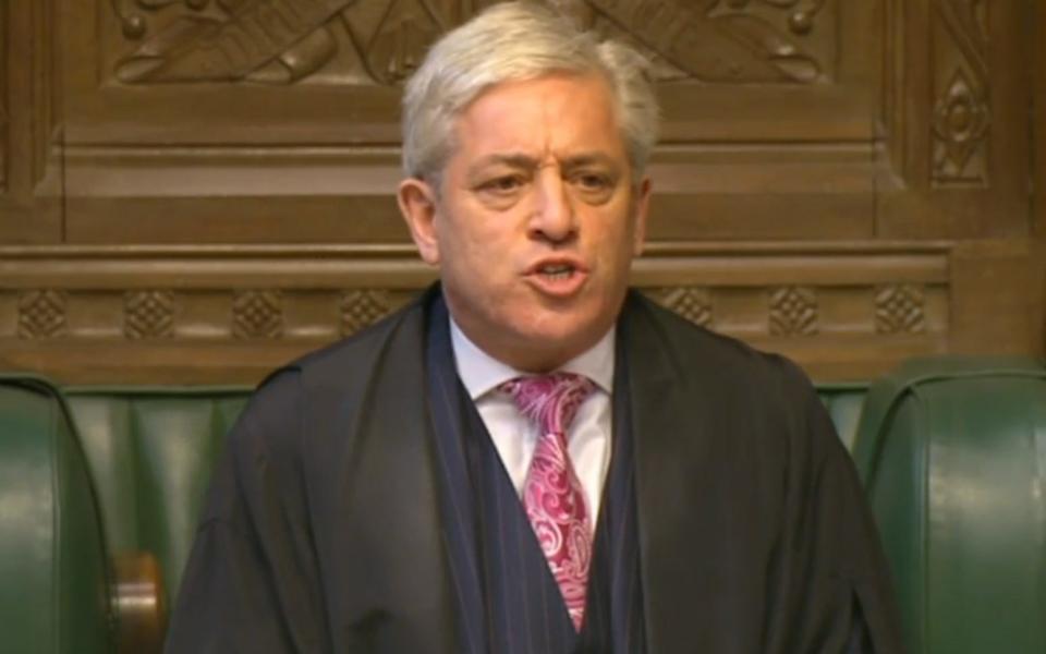 Commons Speaker John Bercow announced the result - Credit: PA