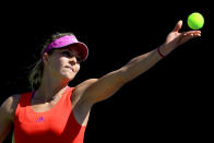 INDIAN WELLS, CA - MARCH 12: Maria Kirilenko of Russia serves to Lourdes Dominguez Lino of Spain during the BNP Paribas Open at the Indian Wells Tennis Garden on March 12, 2012 in Indian Wells, California. (Photo by Matthew Stockman/Getty Images)