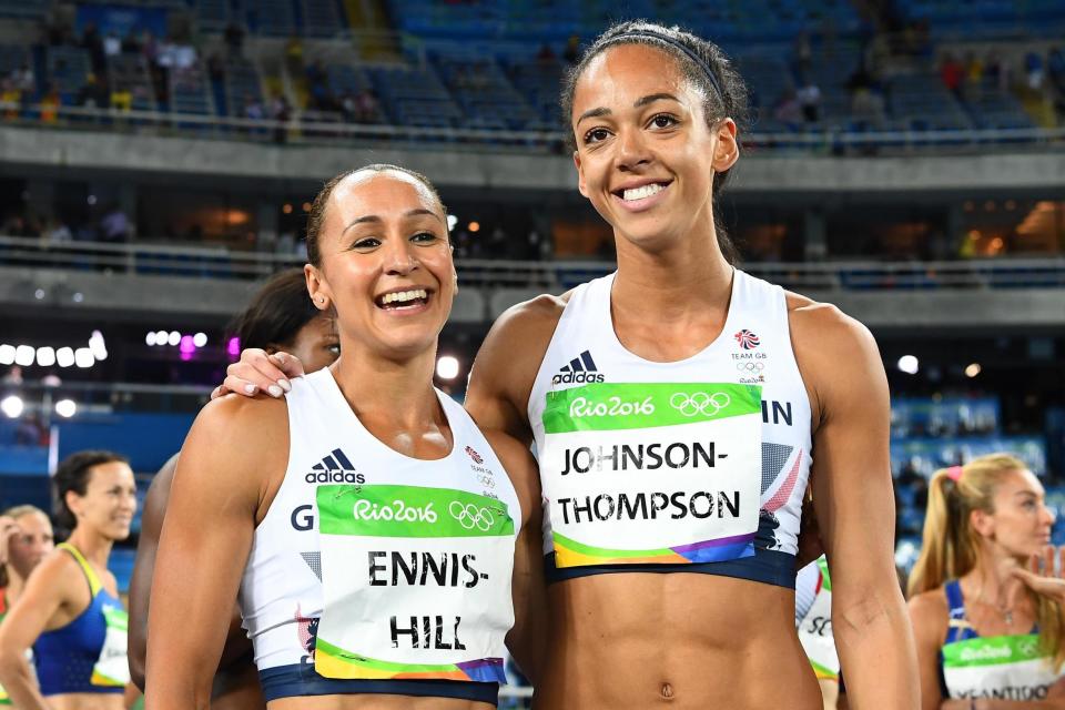 Ennis-Hill and Johnson-Thompson at the 2016 Olympics in Rio: Franck Fife/AFP/Getty Images