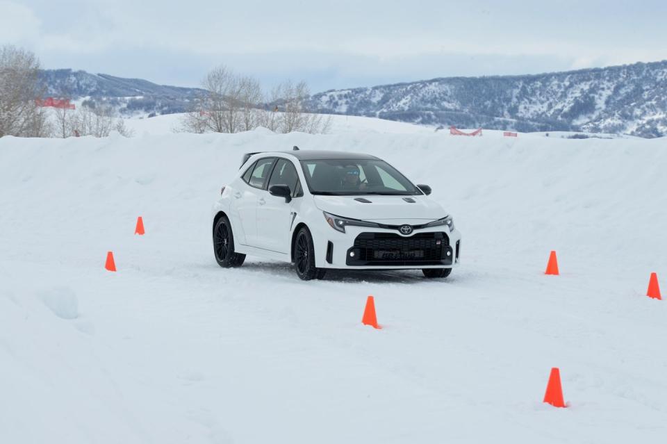 toyota gr corolla at bridgestone winter driving school ice track