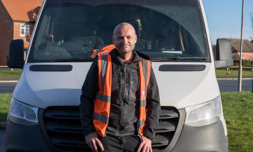 <span>Parcelforce delivery driver Marc Francis is suing Royal Mail for wrongly classifying him as a self-employed owner driver rather than a worker. </span><span>Photograph: Gary Calton/The Observer</span>