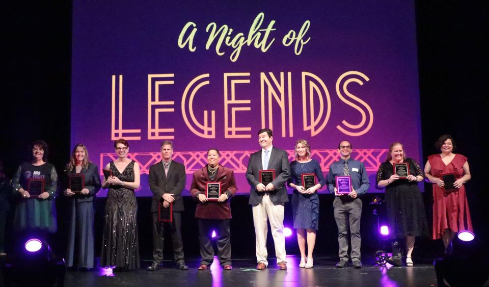 Flagler County Schools 2023-24 Teacher of the Year district finalists, Wednesday, Jan. 24, 2024, during A Night of Legends at the Flagler Auditorium.