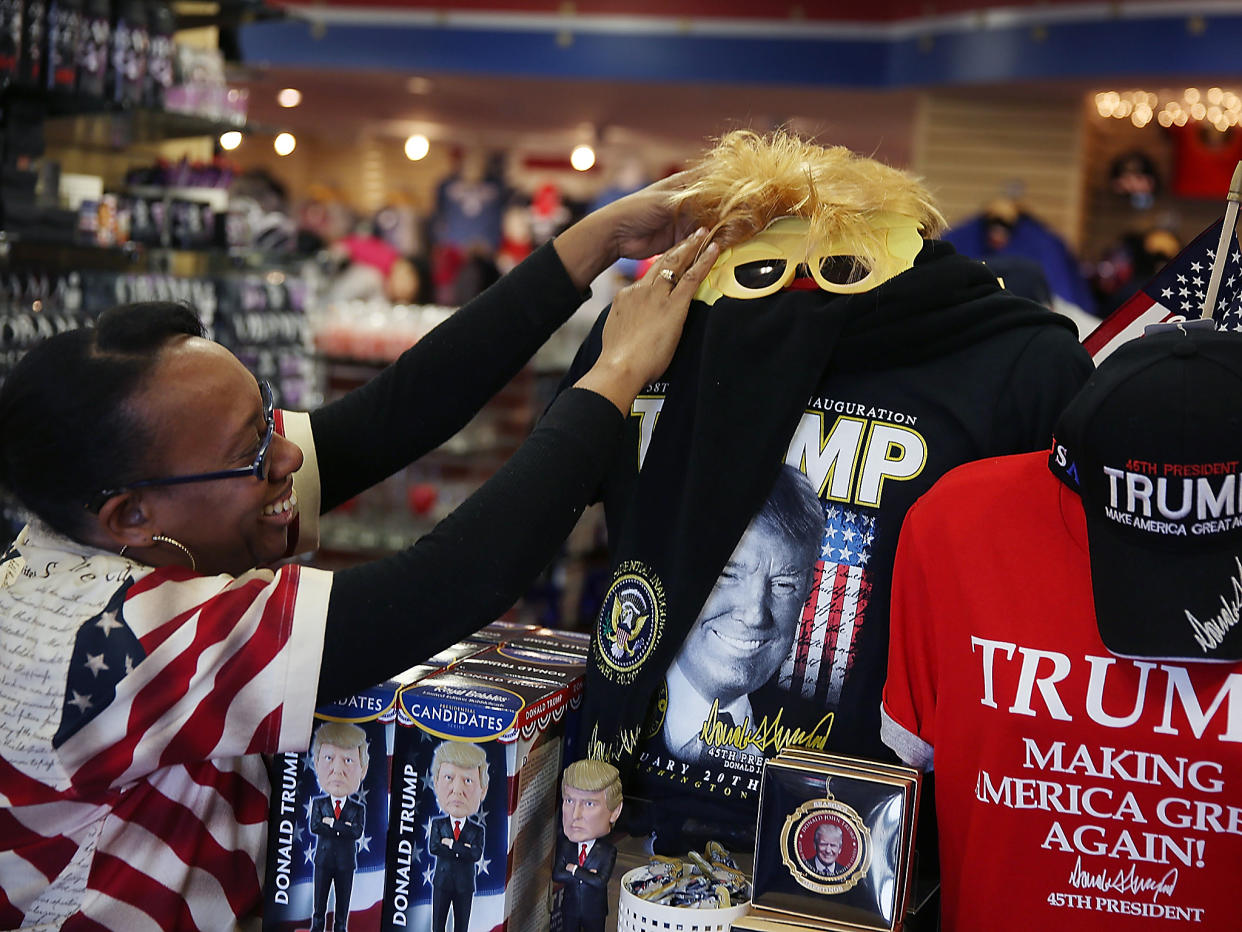 Stores in Washington DC are preparing for the inauguration ceremony on Friday: Getty