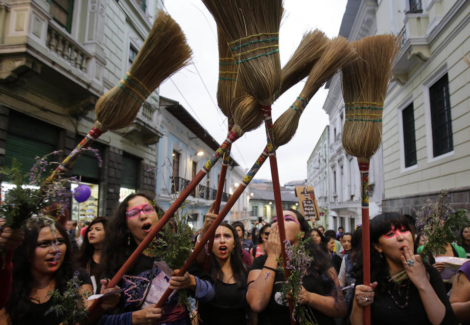 Holding brooms to end violence