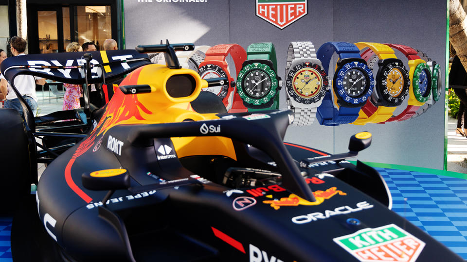 The Red Bull F1 1 car at TAG Heuer Miami Design Boutique