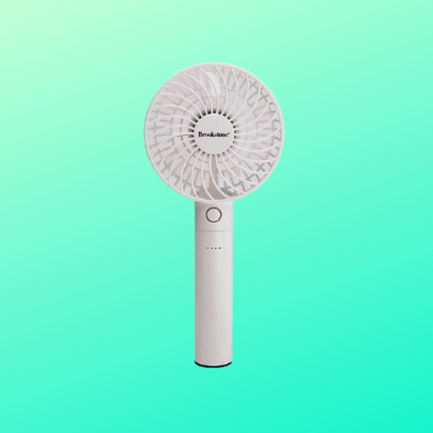 <a href="http://bedbathandbeyond.com/store/product/brookstone-reg-4-inch-rechargeable-mini-fan-with-power-bank-in-white/5374334?skuId=68419882&enginename=google&mcid=PS_googlepla_nonbrand_electronicstoys_local&product_id=68419882&adtype=pla&product_channel=local&adpos=&creative=231244650213&device=c&matchtype=&network=g&utm_campaignid=71700000037211688&utm_adgroupid=58700004137790852&targetid=92700034062213852&gclid=Cj0KCQjw4cOEBhDMARIsAA3XDRh-r2souBX6Z1bKAykpQEaLAX_UmY197bHE2tCJeGHTJ39QA1V_iq4aAruDEALw_wcB&gclsrc=aw.ds&wmSkipPwa=1" rel="nofollow noopener" target="_blank" data-ylk="slk:(Bed, Bath & Beyond);elm:context_link;itc:0;sec:content-canvas" class="link ">(Bed, Bath & Beyond)</a>