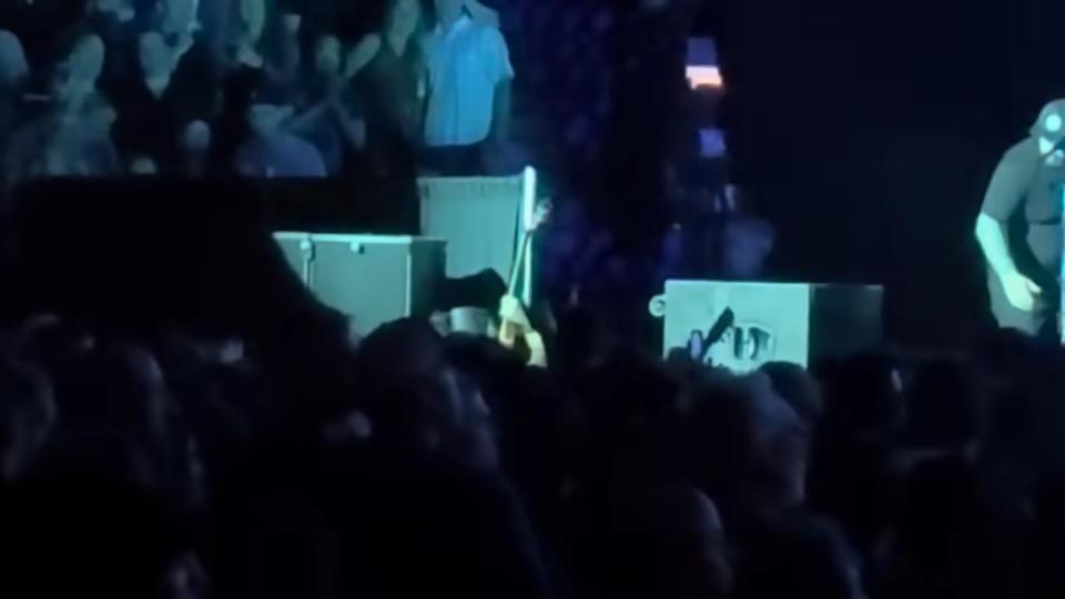 McCready plummeted from the stage during his guitar solo. Mitch Wight / YouTube