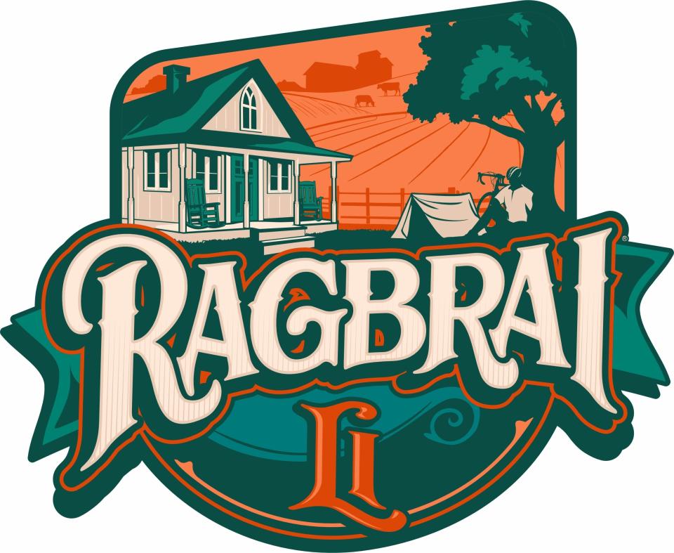 The RAGBRAI 51 logo includes a big hint about an Iowa landmark the ride may pass by.