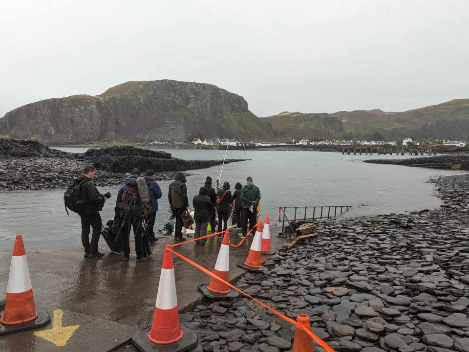 line for the ferry on Easdale