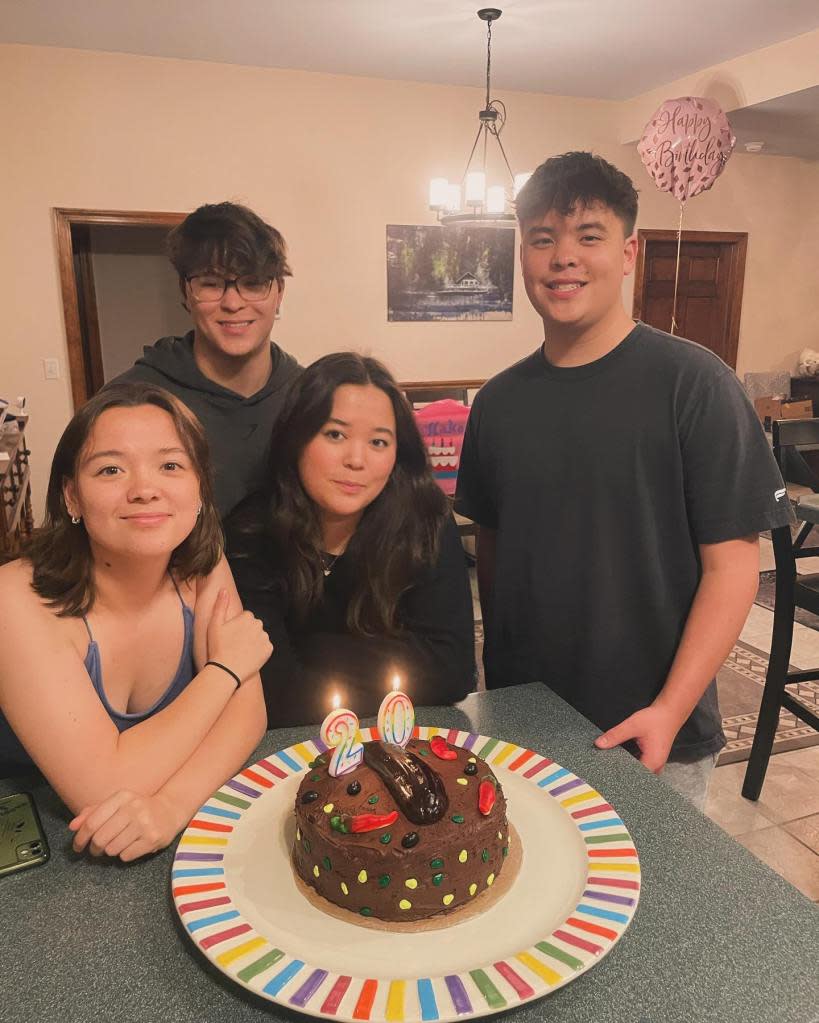 Alexis (from left), Aaden, Leah and Joel Gosselin celebrate their 20th birthday. Kate Gosselin / Instagram