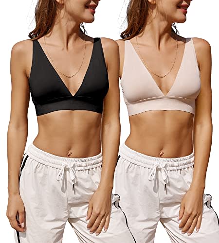 LAWOR Full Coverage Bralette for Womens Push Up Bras Everyday Bra V Neck  Wireless Support Balconette Bra Plus Size Tshirt Bra : : Clothing
