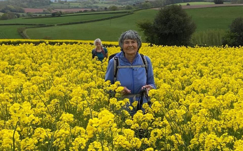 Hilary Bradt walking in Devon