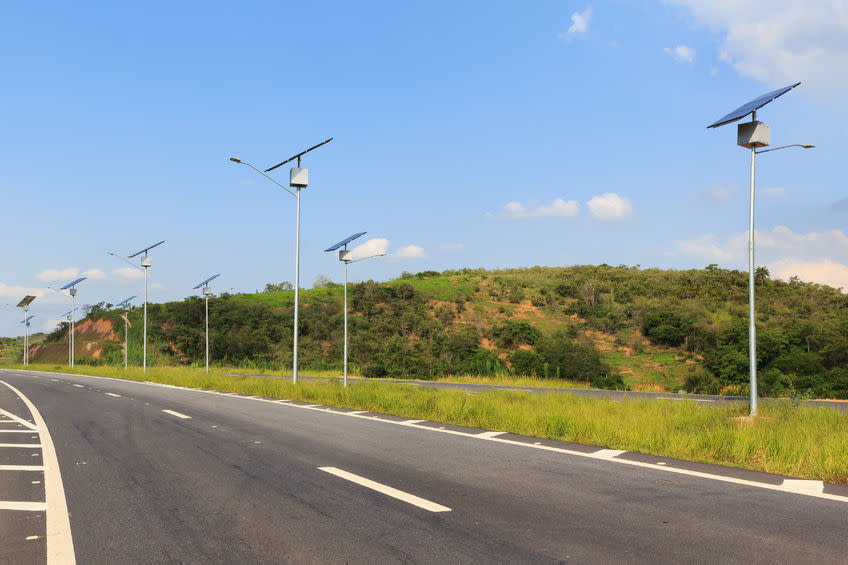 brazil, cables, countryside, csp, electric pole, electricity, field, grid, highway, hot water, illumination, industrial, innovation, lamp, light, lighting, lines, panel, photoelectric effect, photovoltaic module, post, power plant, renewable energy, road, rural, sky, solar energy, solar power, summer