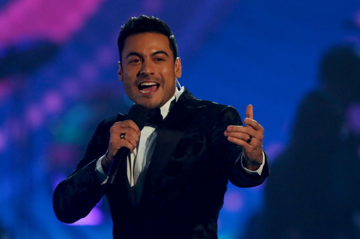 Co-host Carlos Rivera speaks during the 22nd Annual Latin Grammy Awards show in Las Vegas, Nevada, U.S., November 18, 2021.  REUTERS/Steve Marcus