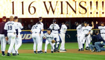 <p>Despite tying a 95-year-old MLB record for single-season wins after finishing the season 116-46, the 2001 Seattle Mariners didn’t even come close to advancing to the World Series. They bowed out relatively quietly in five games against the New York Yankees in the ALCS. </p>