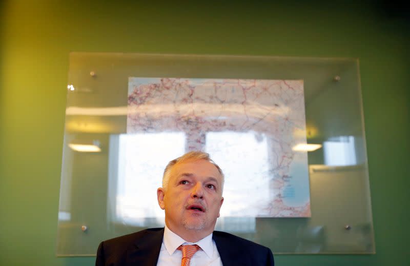 Hernadi Chairman and CEO of the Hungarian oil and gas group MOL gestures during an interview with Reuters in Budapest