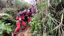 A rescue team searches for missing military officers, after a Black Hawk helicopter made a forced landing at a mountainous area near Taipei