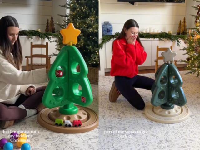 Mom Paints Toddler's Toy Christmas Tree, Internet Dubs Her 'Sad