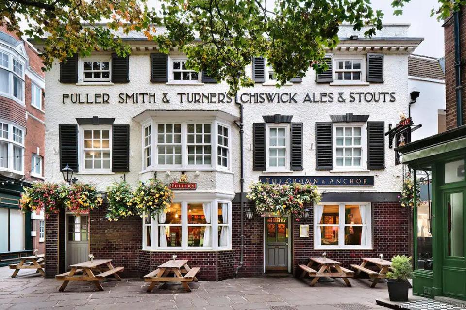 The Crown & Anchor pub is pictured in London.