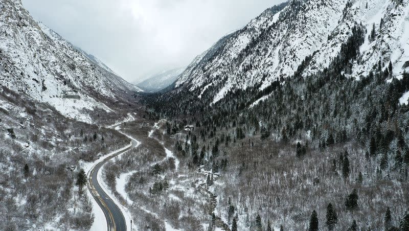 Little Cottonwood Canyon pictured on March 23. Salt Lake County officials say they believe Cottonwood Connect, a 12-week emergency shuttle service option for the ski resorts in Salt Lake County, was a “success.”