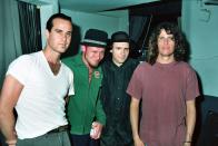 <p>Robert DeLeo and Scott Weiland of Stone Temple Pilots attend Rock for Choice in 1993.</p>