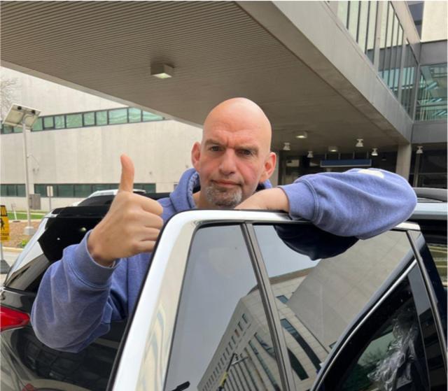 John Fetterman after his release from Walter Reed Military Medical Center (Image supplied by John Fetterman’s office)