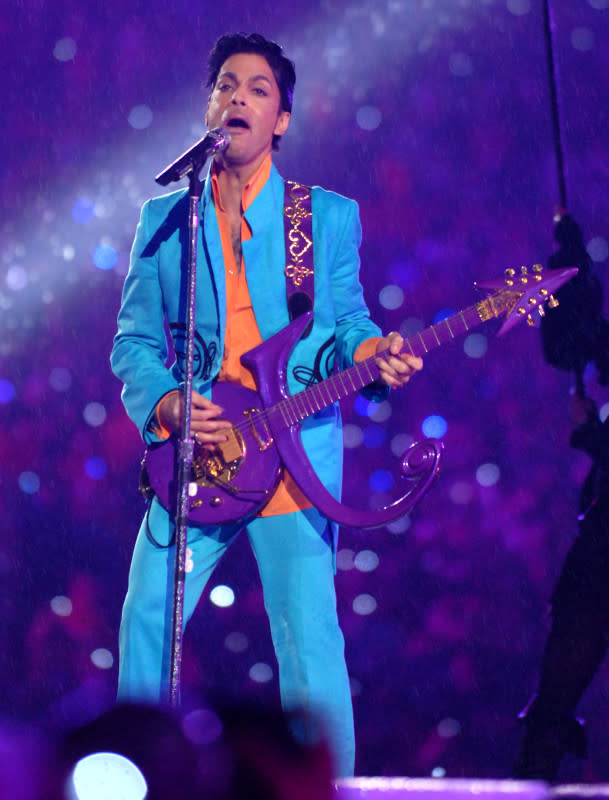 Prince performs at the Super Bowl XLI Halftime Show.<p>Jeff Kravitz/Getty Images</p>