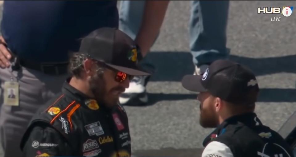 Martin Truex Jr and Ross Chastain