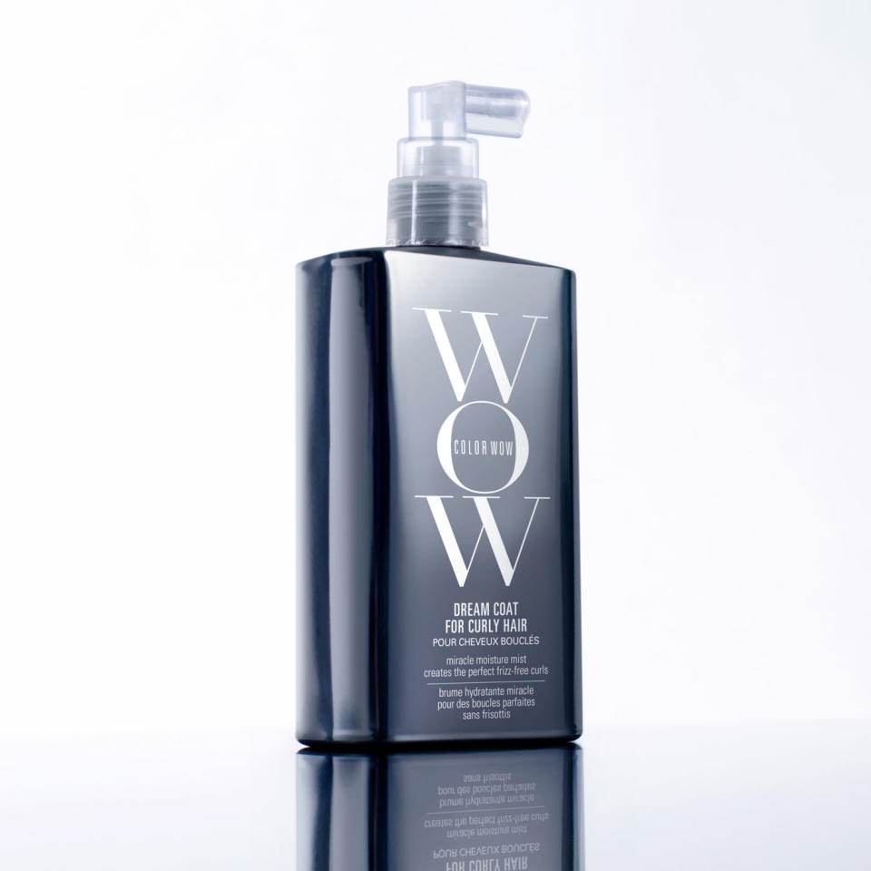 <p>Right now is the best time to toss your sticky serums and arm yourself with this water-like mist that’s like a 3-in-1 curly-hair wonder as it defrizzes and smooths strands, restores bounce to limp locks, and adds a glossy shine. $24, <a rel="nofollow noopener" href="https://www.colorwowhair.com/us/dream-coat-curly.html" target="_blank" data-ylk="slk:colorwowhair.com;elm:context_link;itc:0;sec:content-canvas" class="link ">colorwowhair.com</a> (Photo: Courtesy of Color Wow) </p>