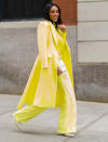 <p>Adding brightness to the city, Tayshia Adams steps out in a gorgeous yellow ensemble in midtown N.Y.C. on Jan. 19. </p>